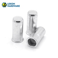 LEKON Rivet aveugle moleté à tête plate à extrémité fermée en acier inoxydable, fixation filetée résistante aux intempéries pour la construction d'équipements extérieurs