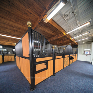 गैल्वेनाइज्ड फ्रेम के साथ प्रीमियम पोर्टेबल बांस घोड़ा स्थिर स्टाल, आधुनिक बॉक्स स्टाइलिश वेव डिजाइन - Product Image 1