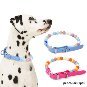 Direkt vom Hersteller: Individuell gestaltbares, farbenfrohes, wasserdichtes <span class=keywords><strong>PVC</strong></span>-Hundehalsband mit Perlen und Bändern für den Außenbereich – luxuriös und verstellbar - Product Image 2