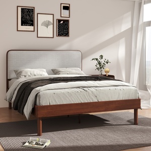 Juego de Dormitorio Wyller de 2 Piezas, Cama Queen Size Moderna con Mesita de Noche, en Madera de Nogal Natural - Product Image 5