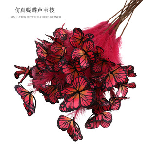 Bouquet de fleurs artificielles en soie et plastique Xinchengzhi, branche de roseau papillon simulée, 100cm-200cm, pour décoration de mariage, hôtel, scène - Product Image 1