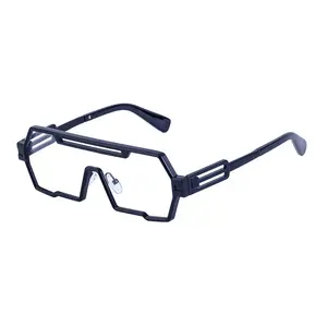 Fashion 1 Piece Lens Metal Steampunk Oversized Partagas Custom Logo UV400 Unisex Shades Sun Glasses Sunglasses For Men 2024