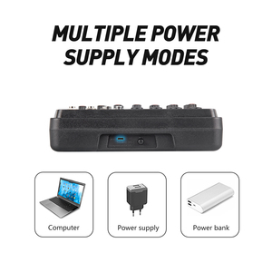 <span class=keywords><strong>YEAH</strong></span> Tragbarer integrierter 48-V-Phantom-BT-USB-Soundmischkonsole 4-Kanal-Audiomischer für Live-Stream-DJ-Broadcast-Aufnahmen - Product Image 3
