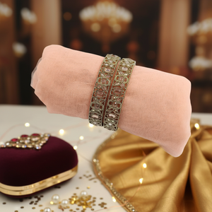 Gold Plated <b>Crystal</b> Stone <b>Bracelets</b> & Bangles Set Elegant & Luxurious Jewelry for Women perfect for festive wear collection - Product Image 3