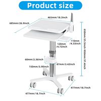 Chariot mobile en aluminium pour ordinateur portable et support de scanner, idéal pour hôpitaux et dentistes – Vente directe usine