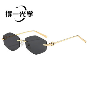 Frameless Polygonal <b>Sunglasses</b> UV400 Light Weight Unisex - Product Image 1