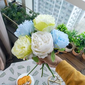 Fleur artificielle pivoine transfrontalière style INS, branche unique, pour décoration de mariage, bouquet à main, décoration murale de roses - Product Image 2