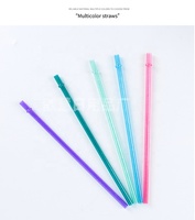 Pailles à boire en plastique rigide semi-transparentes réutilisables écologiques, pailles pour gobelets, accessoires de bar