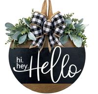 Panneau de porte rustique en bois peint personnalisé avec empreinte de patte mignonne 12x12 pouces pour la décoration de la porte d'entrée