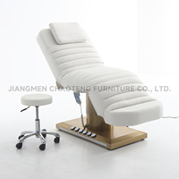Cama de Belleza Eléctrica Moderna Plegable para Masajes y Spa, con Marco Metálico y Tapicería de Cuero, Mueble Comercial para Salón, Uso Doméstico y Hotelero
