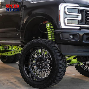 Jantes forgées tout-terrain noires et fraîchies avec enjoliveurs personnalisés pour camion Ram 2500, charge lourde, 26x12J 26x14J 6×139.7, jantes de rechange - Product Image 6