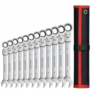 Flexível Cabeça Ratchet <span class=keywords><strong>Wrench</strong></span> Set 12PCS, Metric 8-19mm Ratcheting Spanner Conjunto de Ferramentas para Reparação Automotiva - Product Image 3