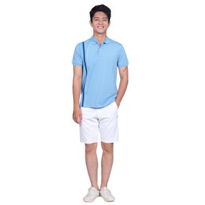 Custom Logo Corporate <b>Polo</b> for Men | <b>White</b> Performance <b>Polo</b> with Side Accent Stripe | Professional Business Casual Team Uniform - Product Image 3
