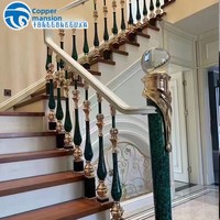 Nouvelles rampes d'escalier pour maison individuelle, style luxe léger, petites colonnes, villa duplex, décoratives, montées au sol, style européen