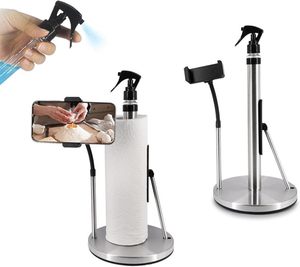 Modern Kitchen 3-in-1 Paper Towel Holder with <b>Spray</b> Bottle & Phone Holder Stainless Steel Non-Slip No Drilling Required - Product Image 6