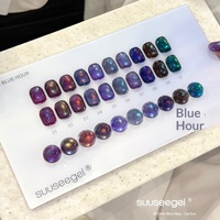 Vernis à ongles UV Suuseegel 10 couleurs effet œil de chat lune, longue tenue, pierres précieuses bleues, pour salon de manucure