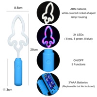 Bâton lumineux LED en forme de fusée, jouet lumineux, 24 LED, 3 modes clignotants, cadeau pour enfants, Halloween, Noël, fête, prix de carnaval, jouet fantaisie