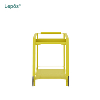 Chariot de service extérieur en aluminium pour café, restaurant, hôtel, terrasse, chariot de service commercial, chariot de bar roulant pour patio et jardin avec roues