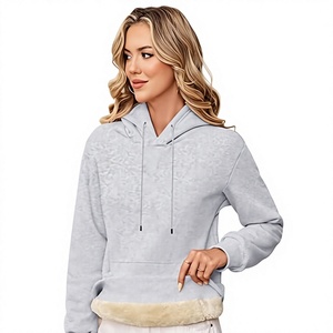 Sweat à capuche en polaire sherpa pour femme, pull chaud en peluche, sweat-shirt d'hiver doux et moelleux pour femme - Product Image 4
