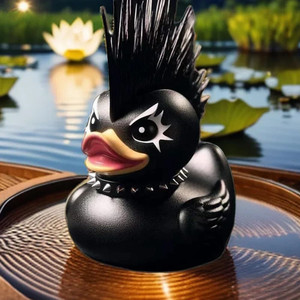Death Rock regalo gótico satánico Punk pato, Deathrocker resina pato para figuras coleccionables Rock goma patos decoración de escritorio - Product Image 3