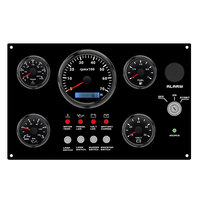 Tableau de bord multifonctionnel noir 5 jauges pour moteur diesel, idéal pour bateaux et yachts