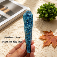 Vente en gros de baguette de cristal d'apatite bleue naturelle, polie à la main, à facettes, pointe de pierre précieuse, objet de collection, artisanat spirituel, cadeau