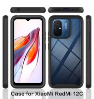 Coque de téléphone en TPU souple et acrylique rigide anti-choc, coque intégrale transparente pour Xiaomi Redmi Note 12C 12 13 13T Pro, coque arrière