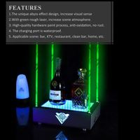 Base de Verre Lumineuse LED avec Effet Laser Vert Abysse pour Halloween, Pâques, Bar, KTV, Fête, Lounge, Boîte de Nuit
