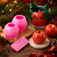 Moule en silicone délicat résistant à la chaleur pour coquilles de pommes au chocolat de Noël, moule domestique pour mousse, pâtisserie et gâteau