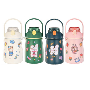 YIDING Newest 1L Custom Cute Vacuum Insulated Tumbler Portable Double Wall Stainless Steel Kids School Water Bottle With Straw