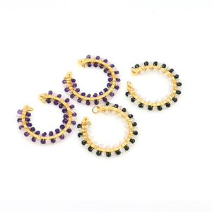 ขายส่งลูกปัดกลมอัญมณีห่วง 42x39 มม.ต่างหูทอง DIY - Product Image 2