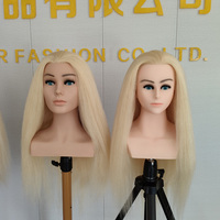 24 ''Blonde 100% Cheveux Humains Femme Formation Mannequin Tête de Poupée Avec Épaules pour Coiffure