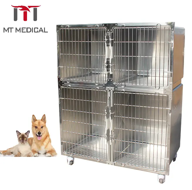 MT Medical Cages de clinique vétérinaire de haute qualité Cages de récupération combinées en acier inoxydable 304 pour chats et chiens Cages pour animaux de compagnie
