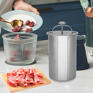 Thép Không Gỉ <span class=keywords><strong>Ham</strong></span> Nhà Sản Xuất Với Nhiệt Kế Tự Chế Dụng Cụ Nhà Bếp <span class=keywords><strong>Ham</strong></span> Nhà Sản Xuất Deli Máy Nhấn Ăn Trưa Thịt Hấp Xô - Product Image 6