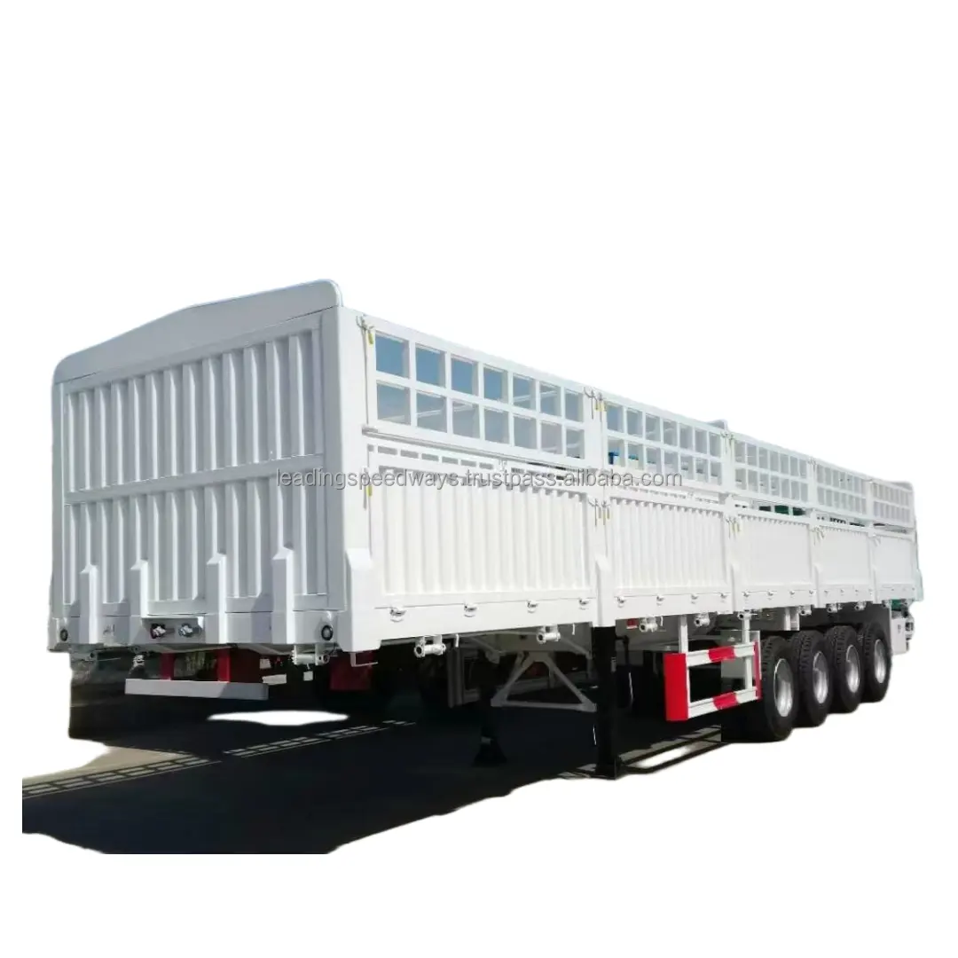 مقطورة عالية الجودة Axles 70ton/tontontrailer مقطورة بضائع سياج جانبي للبيع
