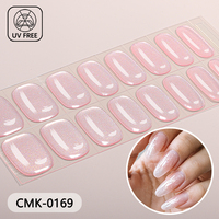 Bandes de vernis à ongles en gel RTS sans cuisson, 16 capsules, blanc laiteux uni, sans HEMA ni TPO, pour fête nuptiale