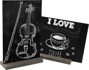 5x22 cm nhỏ bàn nhỏ bảng đen dấu hiệu để viết trên bàn hai mặt đứng bằng gỗ đứng - Product Image 3