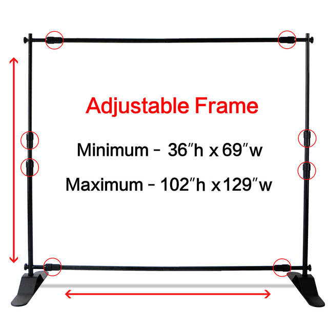 Wholesale 8*10FT Extra Thick Heavy Duty Adjustable Step Portable Trade Show Backdrop Telescopic Banner Stand With Carrying Bag