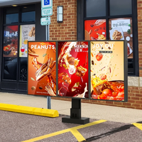 Exterior 3500NITs Digital Drive Thru Menu Señalización digital de pie Impermeable Recogida rápida Ordenar Pantalla Lcd para Cafe Bar