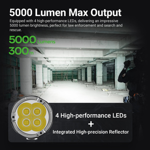 Đèn pin chiến thuật P91 hiệu suất cao <span class=keywords><strong>5000</strong></span> <span class=keywords><strong>lumen</strong></span>, thân hợp kim nhôm, dùng để tự vệ và chế độ strobe một bước - Product Image 3