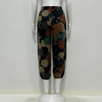 Pantalones Capri de Cintura Alta y Pierna Ancha para Mujer, Talla Grande, Estampado Floral, Cierre con Cordón, Estilo Vintage, Verano