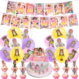 PAISTAR - Decoración para Fiestas Infantiles con Temática de <span class=keywords><strong>Roblox</strong></span>, Globos, Adorno para Pastel, Pancarta de Papel, Colores Personalizados, Gran Venta - Product Image 2