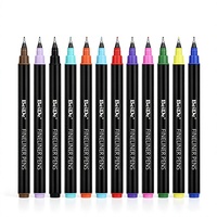 Marqueur fin ST-201, pointe fine 0,4 mm, imperméable, séchage rapide, logo personnalisé pour l'écriture au bureau