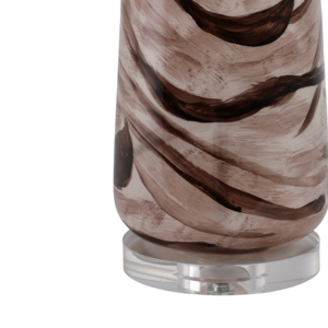 Lampada da tavolo in vetro a spirale con paralume bianco per l'arredamento di soggiorno e camera da letto - Product Image 5