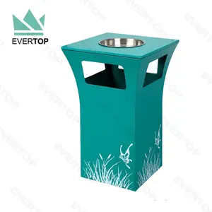 DB-49 60L Hotel Dustbin 4 Opening Square Commercial Trash Bin Luxury Trash Can Waste Bins Stainless Steel Garbage Container