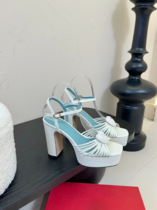 Sandalias de tacón ultra alto con plataforma antideslizante e impermeables Love Sexy Evergreen, con punta cuadrada y una tira trasera para mujer - Product Image 3