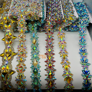 Chất Lượng Cao Nhà Máy Trực Tiếp Khác Nhau Lễ Hội Trims Bling Đá Quý Nhựa Rhinestone Đính Trim - Product Image 3