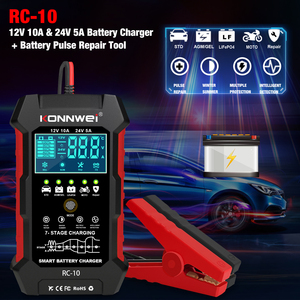 24v Lifepo4 Charger KONNWEI Rc10 Car Battery Charger 12V 24V 10A 5A RC-10 for Lithium, AGM, <strong>GEL</strong>, EFB Lead Acid Batteries - Product Image 4