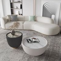 Ensemble de tables basses minimalistes design, rondes, modernes, de luxe léger, meubles de salon, ensemble de tables basses