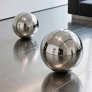 Наружное украшение металлический садовый зеркальный шар 10 дюймов из нержавеющей стали - Product Image 5
